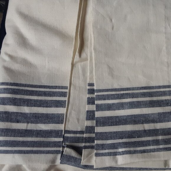 2 Pottery Barn Rivera Navy 50W x 96L Light-filtering Curtains - Picture 10 of 13